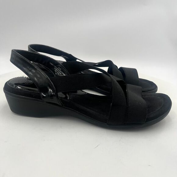 Mootsies Tootsies Idair Black Wedge Slingback Sandal Size 8 - Picture 8 of 11